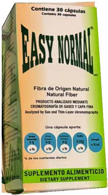 Easy Figure Easy Normal Suggested for Men and Women, Completely Natural Ingredients, Healthy Intestines, Feel Energetic and Healthy, Capsules of Chia, Oats, Flaxseed, Almond Endosperm and White Bran