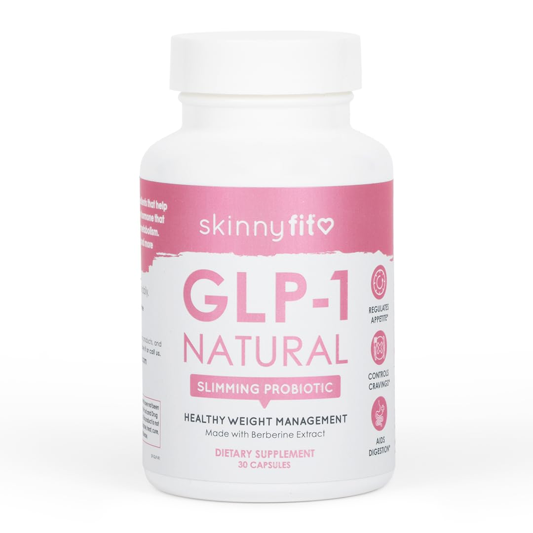 SkinnyFit GLP-1 Natural, Weight Management & Gut Health Support, Probiotic + GLP-1 Activator, Appetite Control, Digestion, Metabolism, Natural & Non-Stimulant, 60 Capsules
