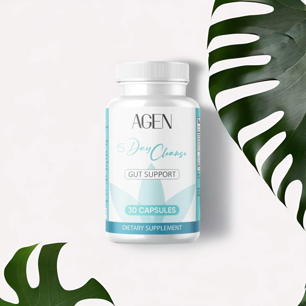 AGEN |15 Day Cleanse - Gut and Colon Support - Advanced Gut Cleanse Detox for Women & Men with Senna, Cascara Sagrada & Psyllium Husk - Non-GMO - Made in USA - 30 Capsules - TikTok