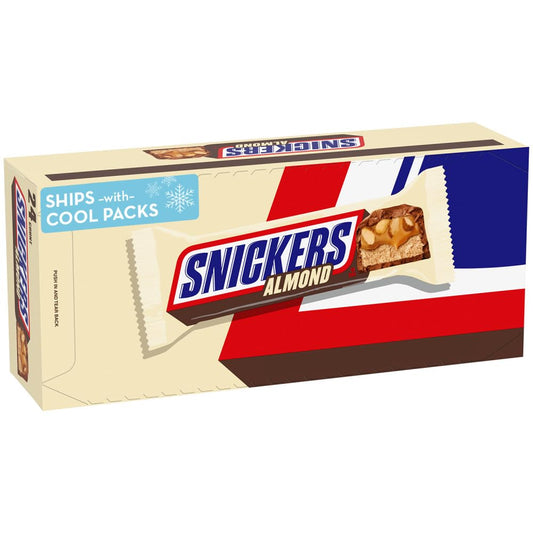 SNICKERS Candy Almond Milk Chocolate Bars Bulk Pack 176 oz Bars Pack of 24