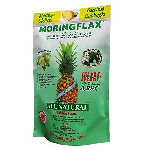 MORINGFLAX Bag Formula 100 Natural Canadian Flax Seed with Garcinia Cambogia and Moringa Oleifera Bag, Tan, 16 Ounce