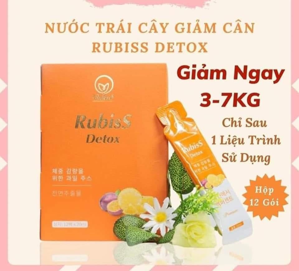 RUBISS Detox Nuoc Ep Chanh Day Dua - Fruits Juice Detox- Passionfruit, Pineapple - 12packs x 20ml / 1 Boxes