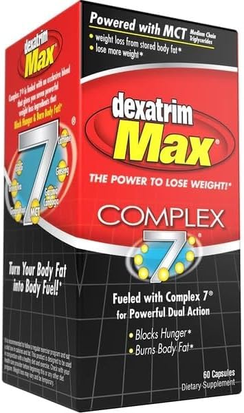 ILIOS Dexatrim Max Complex-7 | Lose Weight & Burn Fat w/Seven Healthy Ingredients Designed to Boost Energy & Reduce Hunger, Packed, 60 Capsules, 1 Pack