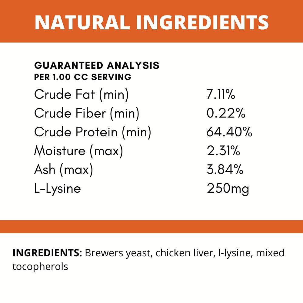 Under the Weather Pet L-lysine Powder Cat Supplement | Natural Vet Formulated Lysine Powders for Cats and Kittens | Promotes Balance Healthy Immune Support and Boost Overall Health Response (2.54 Oz)