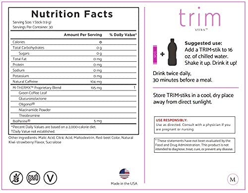 Nu Kai Wellness Trim Stick with Gift, 30 ct.- up to 60 Servings - Delicious Kiwi Strawberry Beverage - Low-Calorie - Formerly Slim Stix