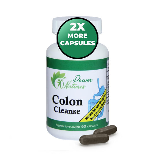 Power Natures Colon and Gut Cleanse - 15 Day Cleanse - Advanced Colon and Gut Cleanse - Colon and Gut Support - Advanced Colon and Gut Support - for Both Women & Men - 60 Capsules