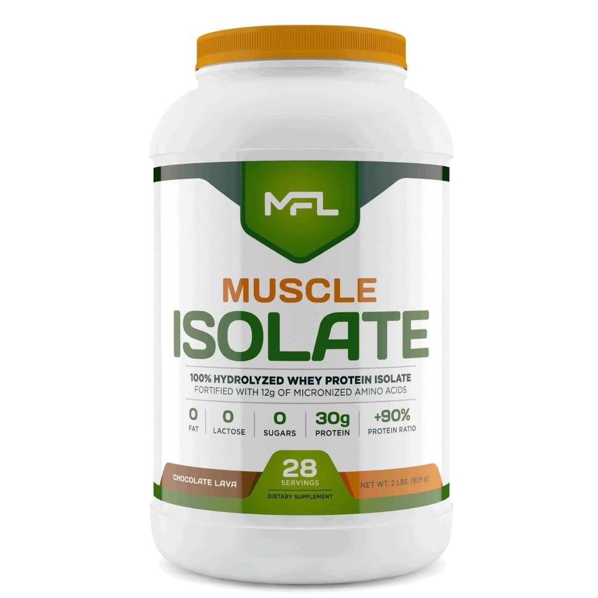 MUSCLE FOOD LABS MFL 100% Pure Isolate Protein 2 lbs l 30g of Protein l 12g Amino Acids l Keto Friendly l Low Carbs | 28 Servings (Chocolate Lava)