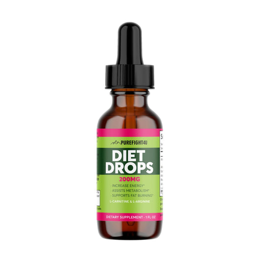 PureFight4U Diet Drops Supports Fat Burning, Increase Energy, Stamina and Metabolism, Weight Management Dietary Supplement 200MG | 1 FL OZ