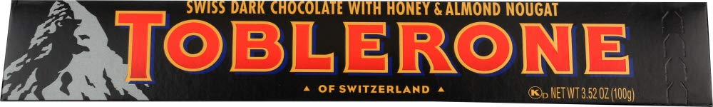 Toblerone Bar  Swiss Dark Chocolate with Honey  Almond Nougat Bar Pack of 3 Bars Each 35 oz