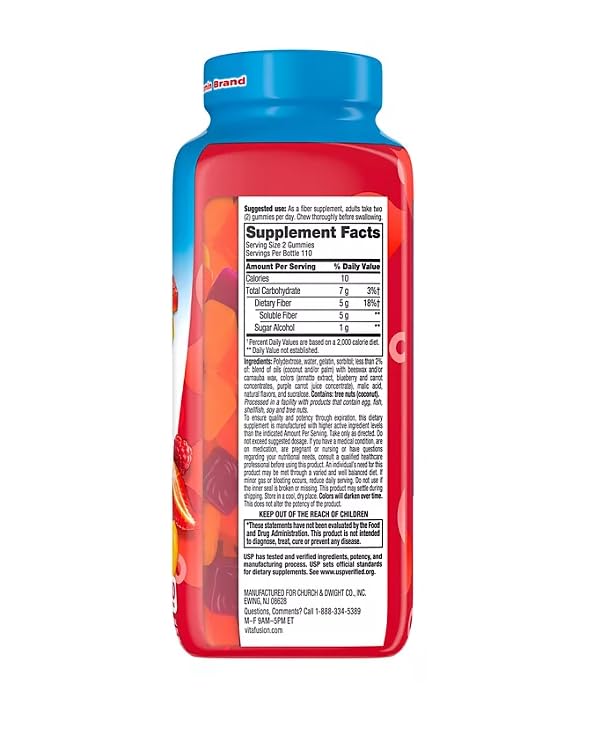 Fiber Well Gummies Peach, Strawberry and Black Berry Flavored 220 Count