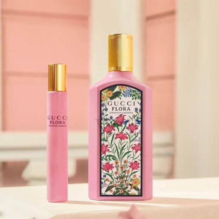 Gucci Flora Gorgeous Gardenia 2 Pcs Gift Set For Women: 3.3 EDP Spray + Mini Pen EDP Spray 0.33