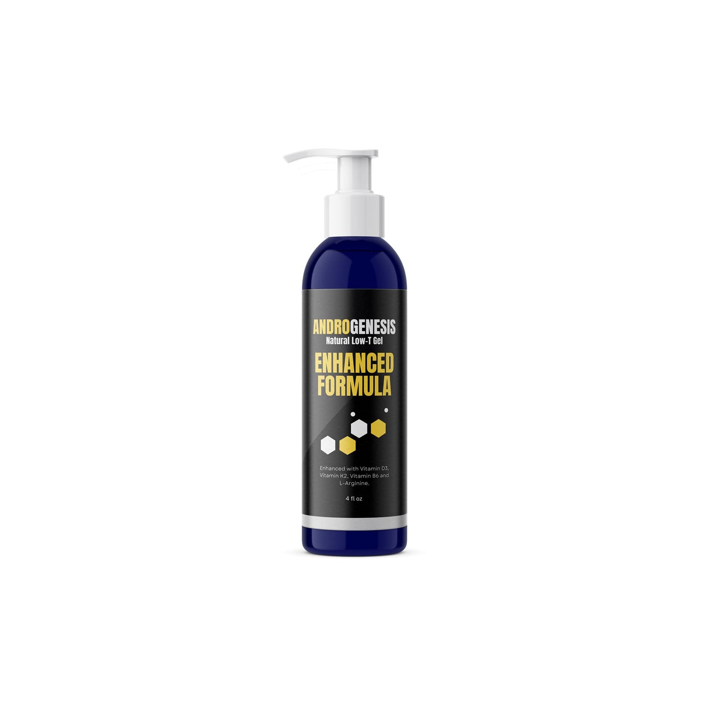 ANDROGENESIS Enhanced Formula - Low T Support Gel - T Booster for Men - Muscle Recovery, Energy Booster, Healthy Aging - Now with Vitamins D3, K2, B6 and L-Arginine