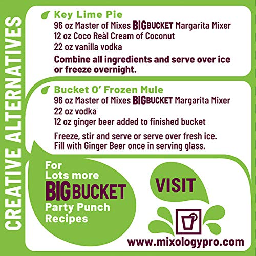 Master of Mixes BigBucket Margarita Mix Ready to Use 96 oz LowProfile Individually Boxed