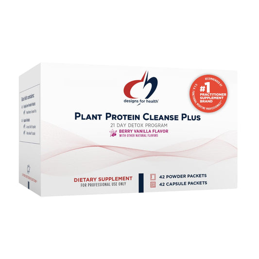Designs for Health Plant Protein Cleanse Plus 21 Day Detox Program - Promotes Healthy Liver Function + Metabolic Cleanse with Antioxidants + Herbs, Vegetarian (42 Protein Powder Drink + Vitamin Packs)