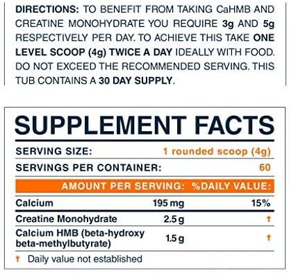 Blonyx HMB + Creatine Supplement - 3g Daily HMB for Enhanced Strength, Power & Recovery, Ideal for High-Intensity Athletes, 30-Day Supply
