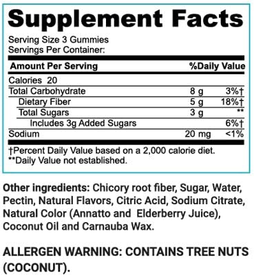 Greenfield Nutritions: Halal Fiber Gummies for Kids from Prebiotic Soluble Chicory for Digestive & Gut Support, Immune Support, Non-GMO, Gelatin Free, Gluten Free 60 Counts, Halal Kids Vitamins