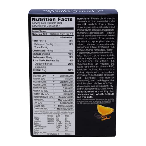 Proti Fit Bariatrix Nutrition Orange Creamsicle Shake Or Pudding Mix - For Weight Loss - Hunger Suppressant - 15 Grams of Protein - 100 Calories- Meal Replacement 7 Packets 1.02 OZ (NET WT 7.16 OZ)