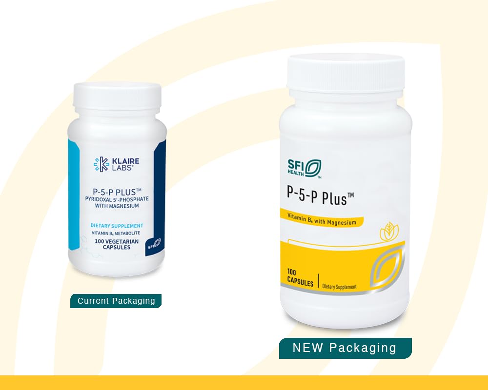 Klaire Labs P-5-P Plus Magnesium - 30 Milligrams of Bioactive Vitamin B6 Pyridoxal-5-Phosphate with TRAACS Magnesium, Hypoallergenic (100 Capsules)