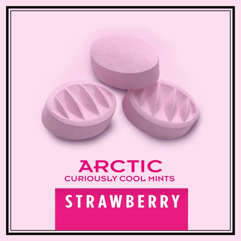 Altoids Arctic Strawberry Mints  3Pack Bundle 12 Oz Each Tin  Sweet and Refreshing in Exclusive Mighty Merchandise Packaging  Ideal for Everyday Freshness