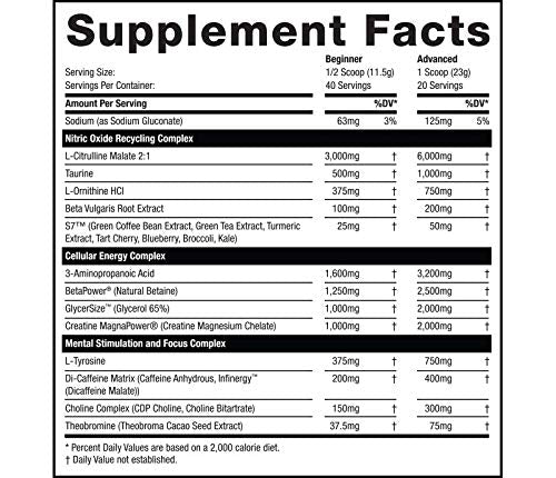 Rhino Black® Pre Workout V2 - Preworkout Powder Supplement for Men & Women - 460 Grams (White Dragon, 20 Servings)