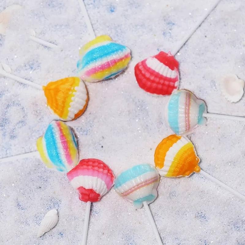 Seashell Candy Lollipops  24 Suckers Individually Wrapped Bulk  Great for Mermaid Party Favors  Beach  Ocean Themed  Candy Buffet  Cake Toppers  Birthday Candy for Kids