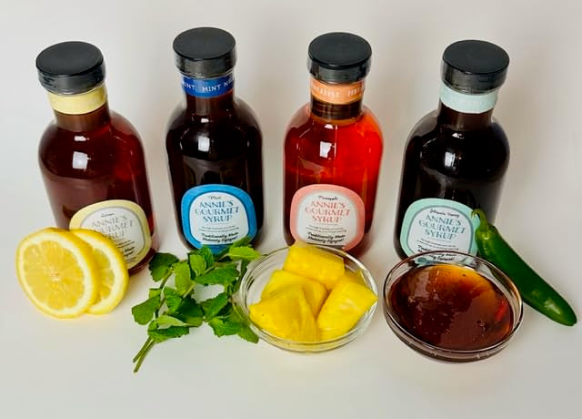 Annies Gourmet Syrup  Homemade  Jalapeno Honey  Syrup  Sweet  Savory  Spicy  Breakfast  Pancakes  Waffles  Beverages  Natural  No Artificial  Tea  Sweet Tea  Biscuits  Jalapeno Honey 12 Oz