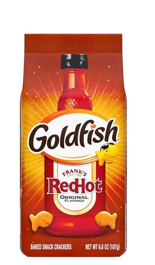 Goldfishs Crackers Limited Edition Franks RedHot Snack Crackers 66 oz bag wJS REDHOK DEALZ Sticker