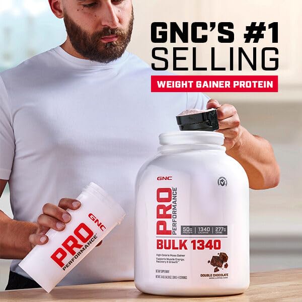 GNC Pro Performance Bulk 1340 Mass Gainer Protein Powder | Gluten Free | Banned Substance Tested | Packaging May Vary | Supports Muscle Energy, Recovery and Growth | Vanilla Ice Cream | 9 Servings