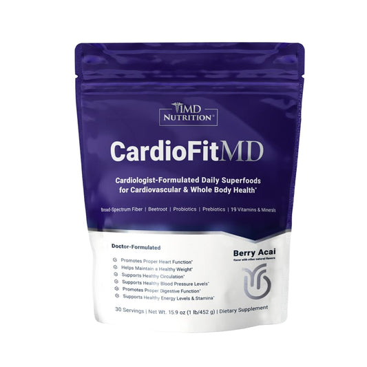 1MD Nutrition CardioFitMD - Vegan Beets Superfood Keto-Friendly - Nitric Oxide Supplement - Beet Root Powder - High Fiber Drink - 30 Days