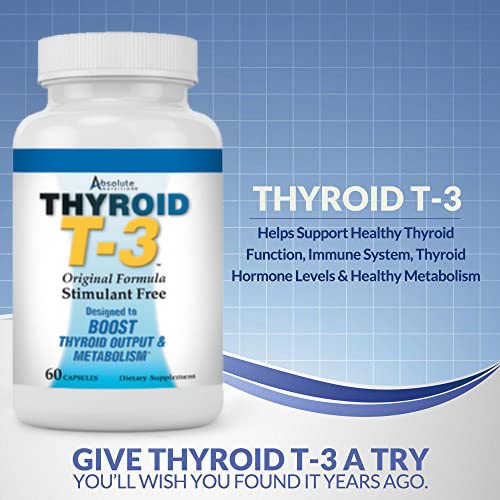 Absolute Nutrition Fat Burning Metabolism Boosting Supplement, Thyroid T-3, 60 Capsules