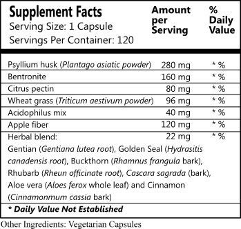 Daily Manufacturing Miracle 7 Colon Cleanser™ (Wheat Grass, Acidophilus, Apple Fiber, Gentian, Goldenseal Root, Buckthorn, Rhubarb, Cascara Sagrada, Whole Leaf Aloe Vera & Cinnamon) 120 Capsules