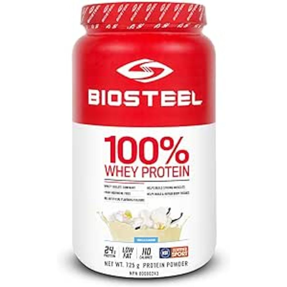 BioSteel Sports Vanilla 100% Whey Protein Powder Supplement, rBGH Hormone Free & Non-GMO Post Workout Formula, 25 Servings, 25.5 Ounces Trusted by Pro Athletes, NSF for Sport
