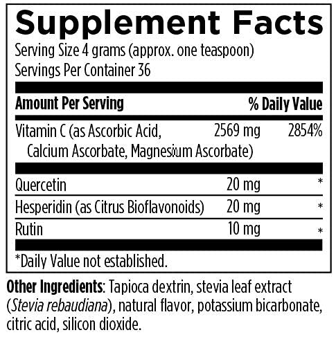 Designs for Health C+BioFizz Fizzy Vitamin C Drink Powder High Potency Vitamin C Powder with Bioflavonoids - Immune + Antioxidant Support Vitamin Powder Drink Mix - Vegan (36 Servings / 144g)