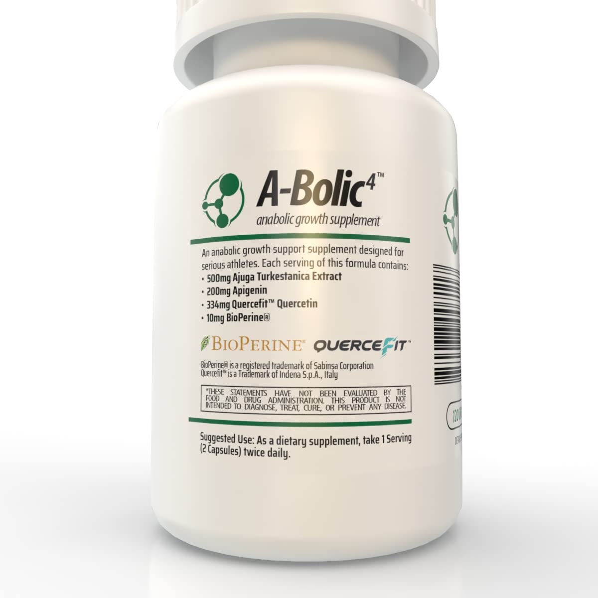 A-Bolic4 Advanced Anabolic Boost Supplement | Support Healthy Anabolic Growth Naturally with Turkesterone, Apigenin, Quercefit™ Quercetin | 120 Capsules