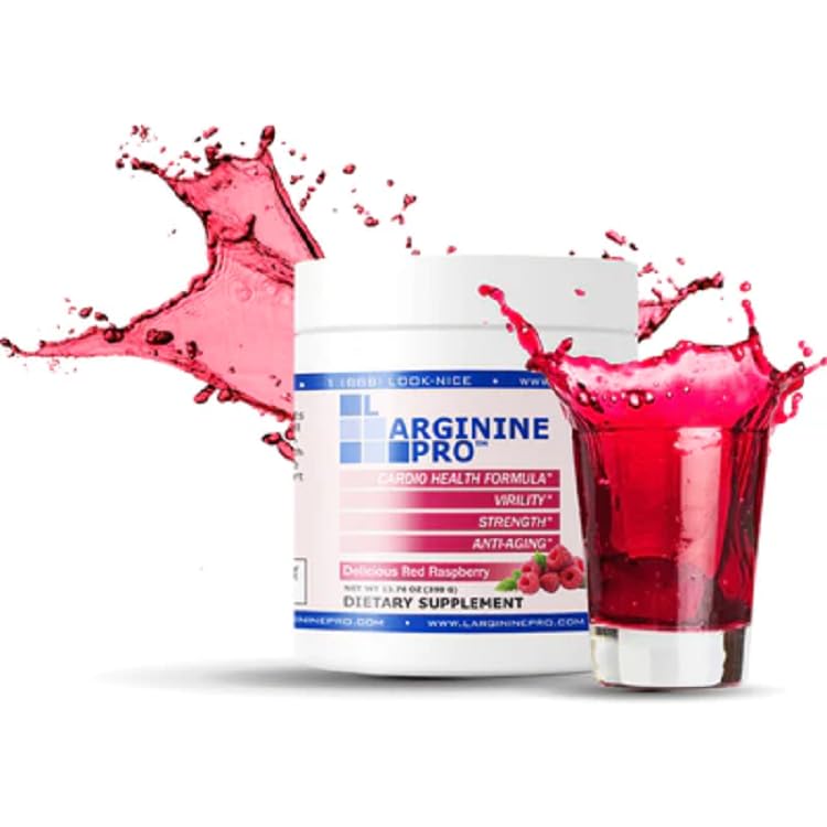 L-ARGININE PRO | L-arginine Supplement Drink Mix Powder | 5,500mg of L-arginine Plus 1,100mg L-Citrulline (Raspberry, 1 Jar)