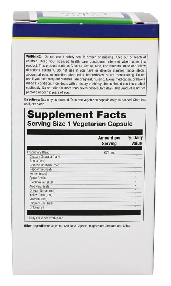 Natural Balance Ultra Colon Clenz | Herbal Cleansing & Regularity Formula for Overnight Support | 60 VegCaps, 60 Serv.