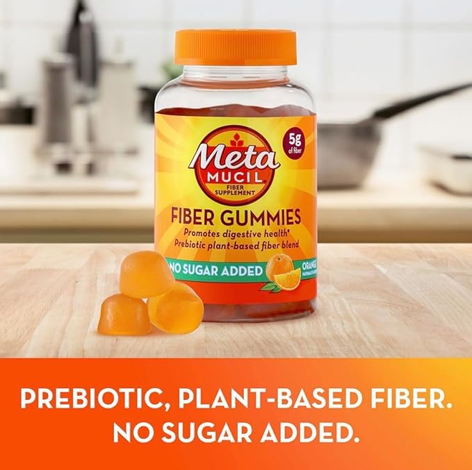 Fiber Supplement, Fiber Gummies, No Sugar Added, 150 Gummies, Orange Flavor