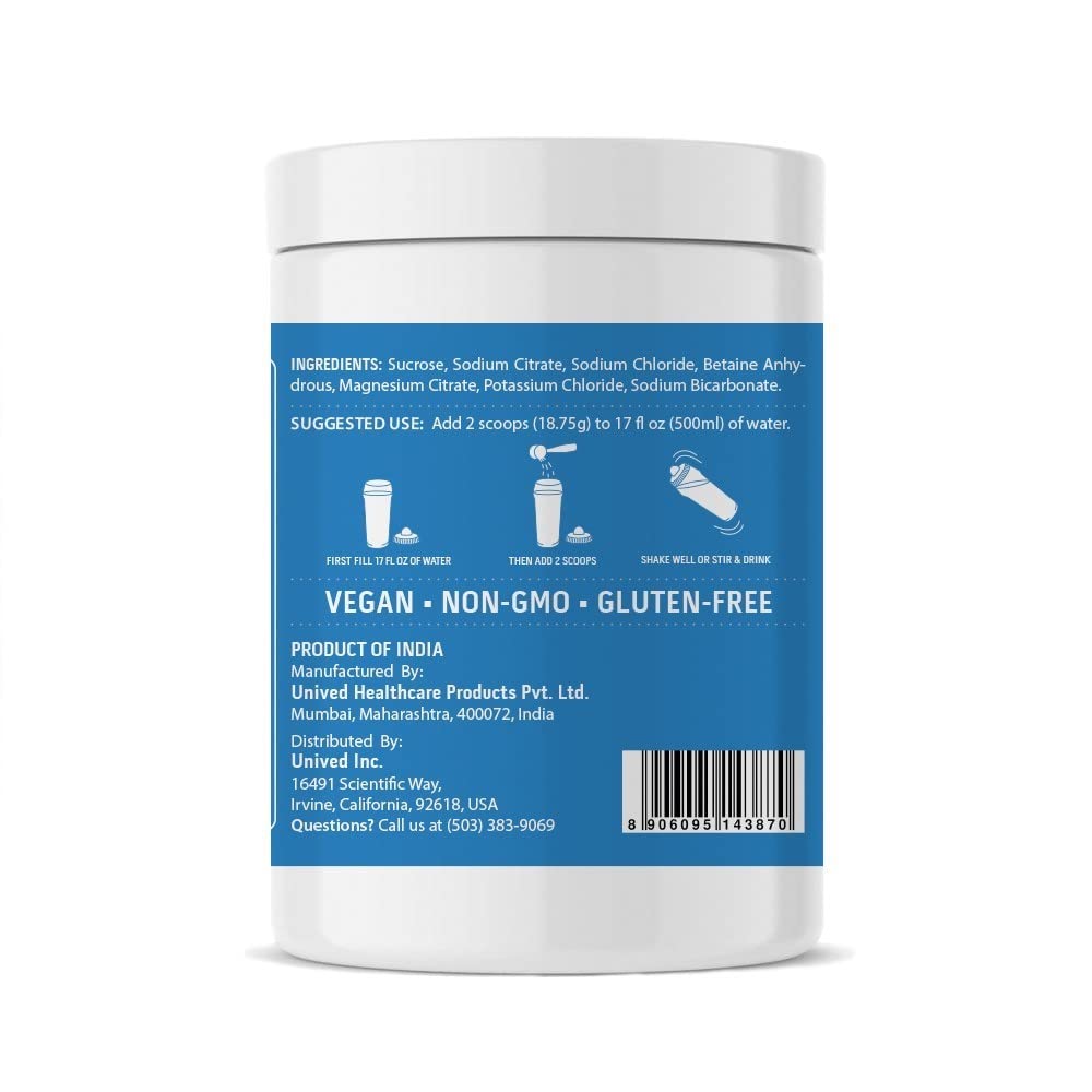 Unived Elite Hydration Mix - Essential Electrolytes & Betaine for Optimal Hydration | Low Calorie | Bare Naked | 16 Servings