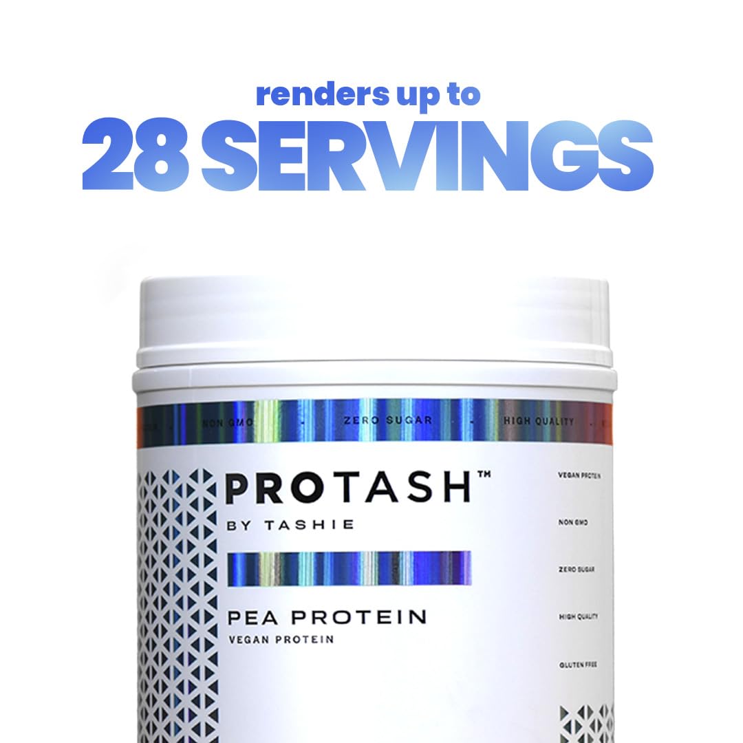 PROTASH Vegan Protein Powder Vanilla by TASHIE - Organic Plant Based Protein Powder with BCAA, HMB & Probiotics, Zero Sugar, Non-GMO, Gluten Free, Keto-Friendly, NSF Certified - 28 Servings