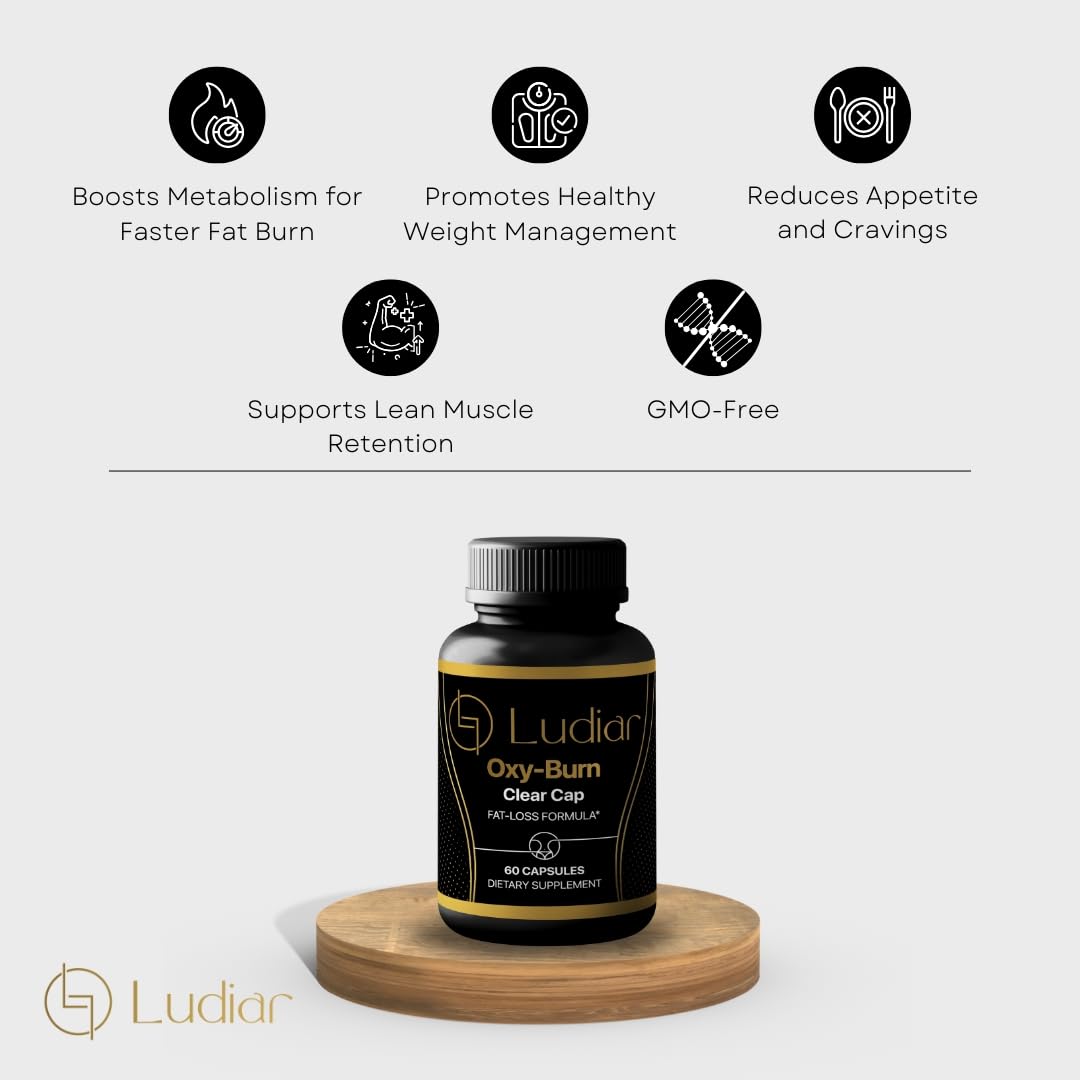 Ludiar Oxy Burn Fat Loss Formula - 60 Weight Loss Capsules for Women & Men - Fat Burner Supplement - Best Belly & Stomach Burners - Lose Fast with Diet Supplements