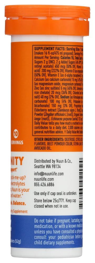 Nuun Immunity: Blueberry Tangerine Enhanced Hydration Tablets (2-Pack of 10 Tabs each)