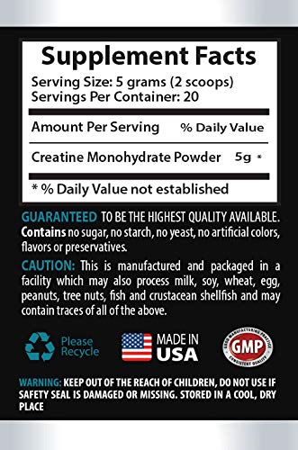 PRIVATE LABEL LLC Muscle Boosting Supplements - CREATINE Powder 100 Grams - creatine monohydrate - 1 Bottle (100G Powder)