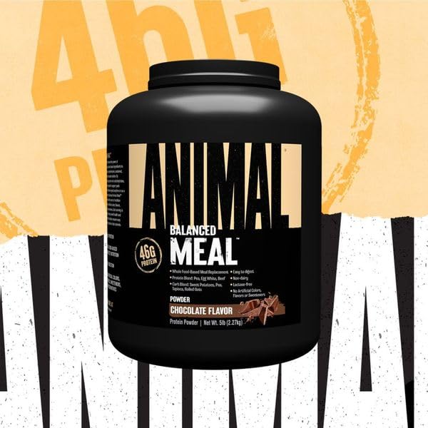 Animal Meal - Protein Shake with Whole Food Ingredients, Aids in Muscle Recovery, with Egg White, Beef & Pea Protein Blend, Chocolate Flavor, 5 lbs