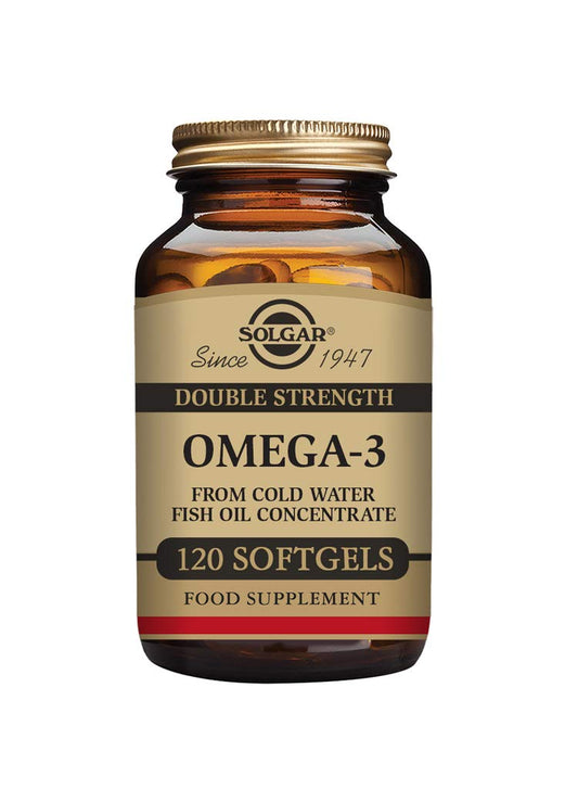 Solgar Double Strength Omega-3 700 mg, 120 Softgels - Fish Oil Supplement - Support for Cardiovascular, Joint & Cellular Health - Contains EPA & DHA Omega 3 Fatty Acids - Gluten Free - 120 Servings