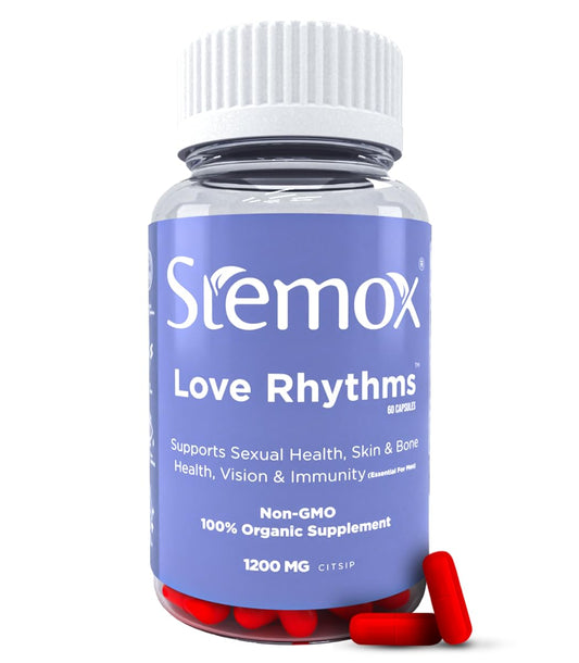 Stemox Love Rhythms 1200MG | L-Arginine | Tribulus Terrestris | L-Arginine Supplements for Men | 60 Capsules | Non-GMO | 100% Organic | Tribulus for Men | L-Arginine 1200MG Capsules