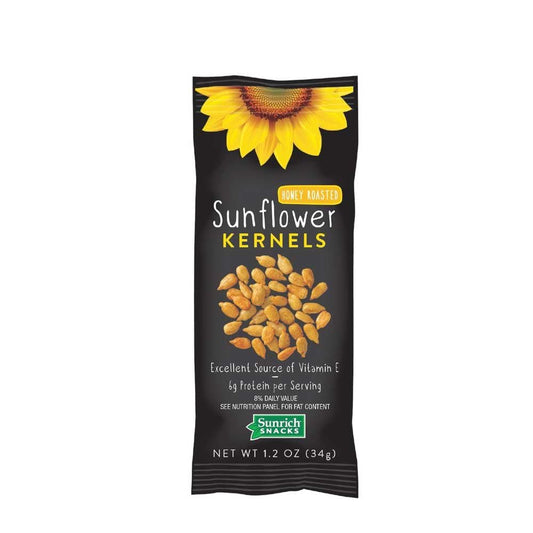 Sunrich Snacks 20 Count Honey Roasted Sunflower Seed Kernels 20 Individual Travel Snack Packs Rich in Vitamin E Protein and Fiber NonGMO and Kosher Nut and Peanut Free