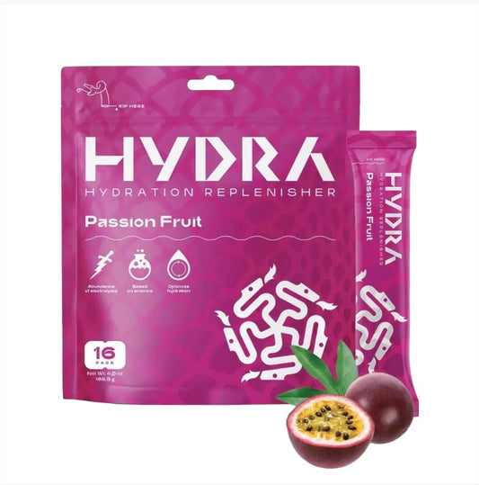 Hydra Powder Key Nutrients Electrolyte Powder Packets - Sports Hydration Drink with Vitamins & Electrolytes - Low Sugar Electrolyte Mix Hydrate Packets - Passionfruit (16 Packets)