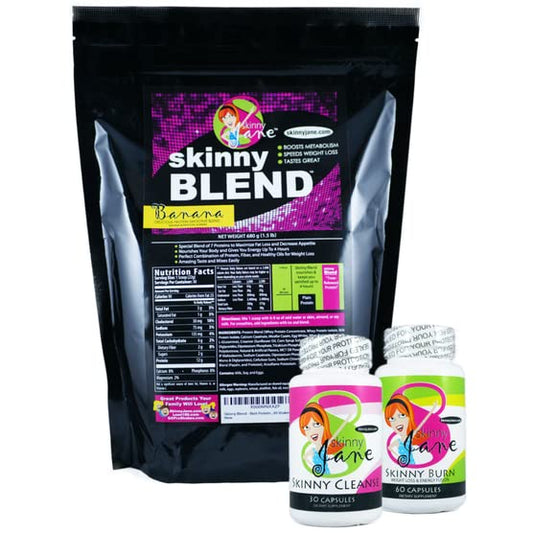 Quick Slim Weight Loss Kit, Lose Weight Fast, Diet Plan, Best Tasting Protein Shakes for Women, Appetite Suppressant, Fat Burner Diet Pills, Cleanse and Detox - Skinny Jane - Banana