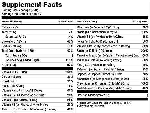 swiig Mass Builder Protein Powder, Madagascar Vanilla, No GMO Ingredients, No Artificial Flavors, Colors or Sweeteners, No Fillers, 3.3 Pound Bag