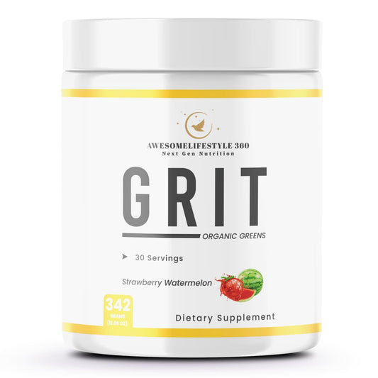 Awesomelifestyle360 Next Gen Nutrition GRIT Organic Greens Strawberry Watermelon Flavor General Health Dietary Supplement Preworkout Energy, Focus & Pumps with Beta, Immune Support